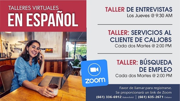 Talleres Virtuales en Español estan ofrecido. Clica ver los folletos para más información.